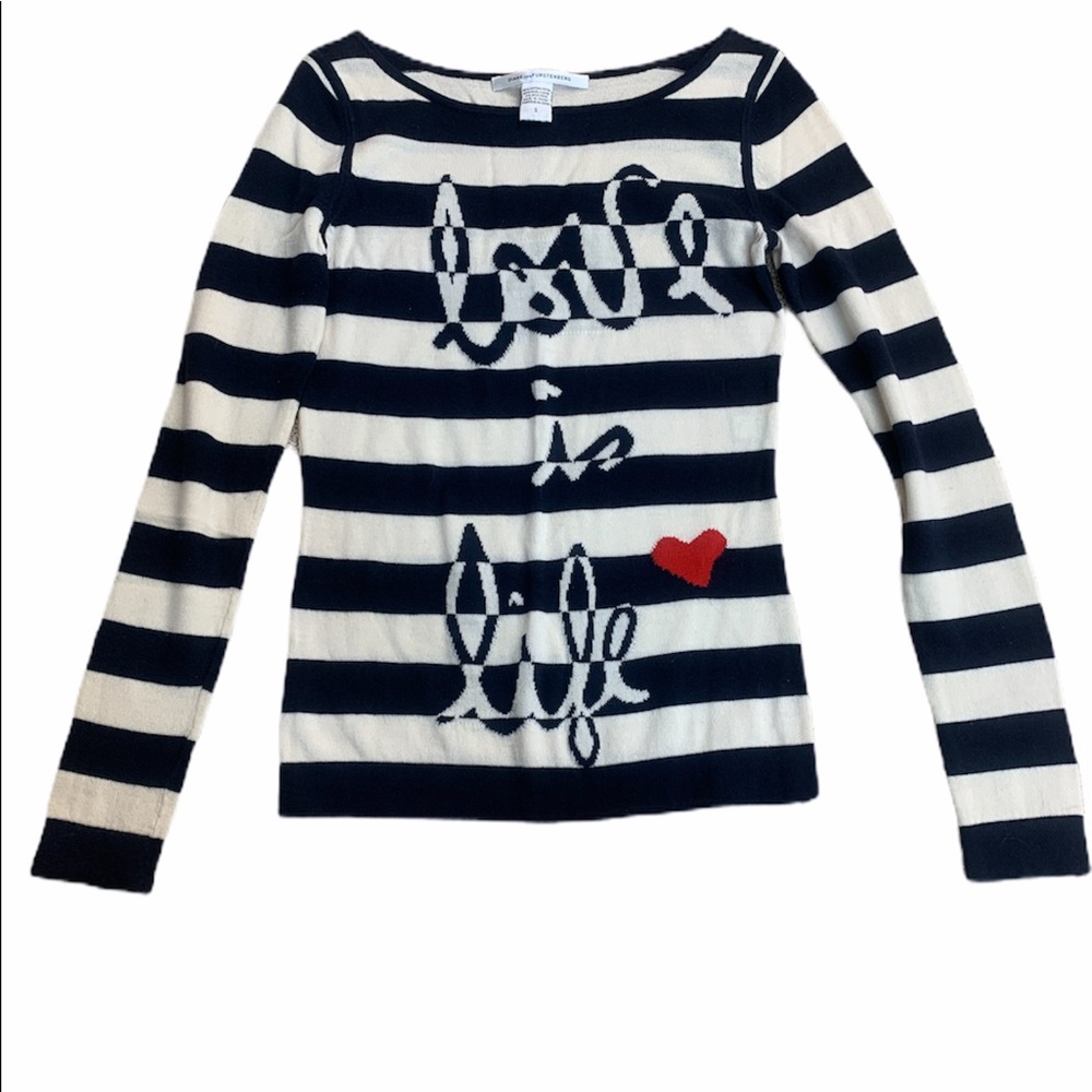 Diane Von Furstenberg Love is Life Sweater Sz S